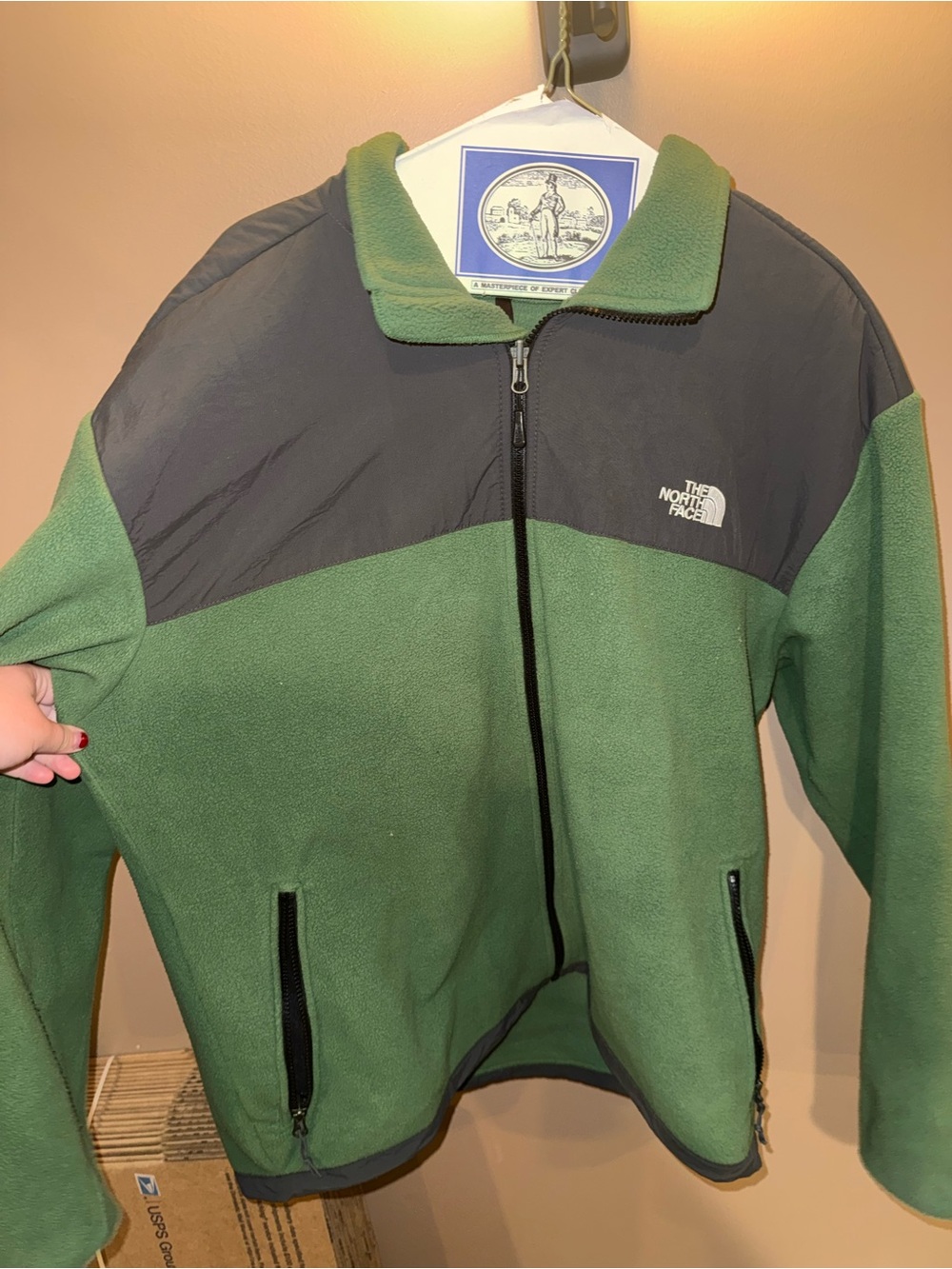 The North Face Green and Black Lightweight Fleece Jacket
